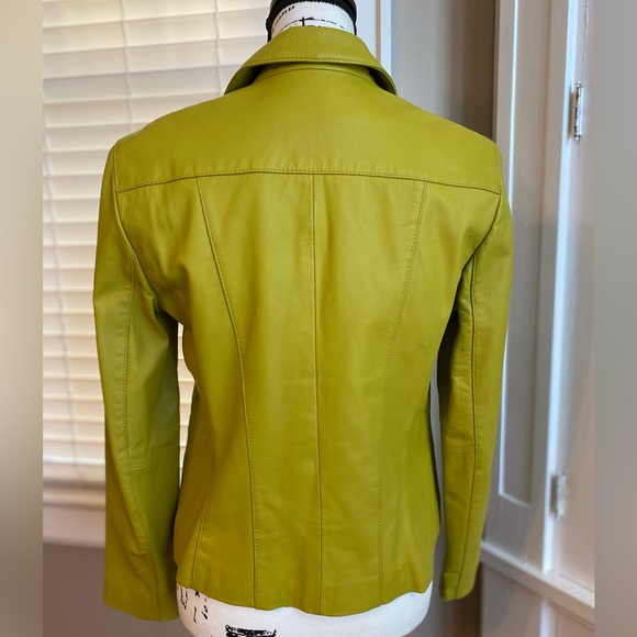 Jones New York Collection Green Leather Women’s Jacket Size Small - Picture 4 of 6